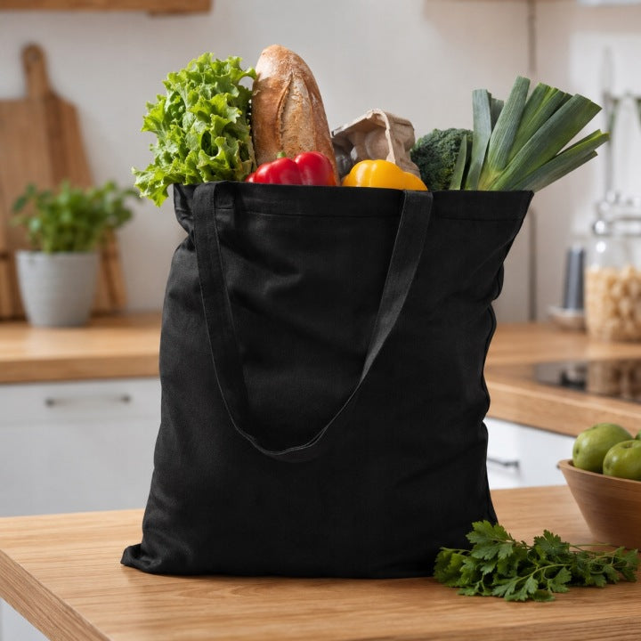 Torba Bawełniana 380x420mm Czarna Uchwyt: 70cm
