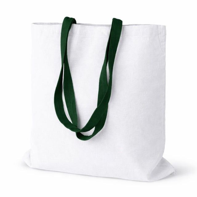 Torba Bawełniana 380x420mm Biała Uchwyt Zielony: 70cm