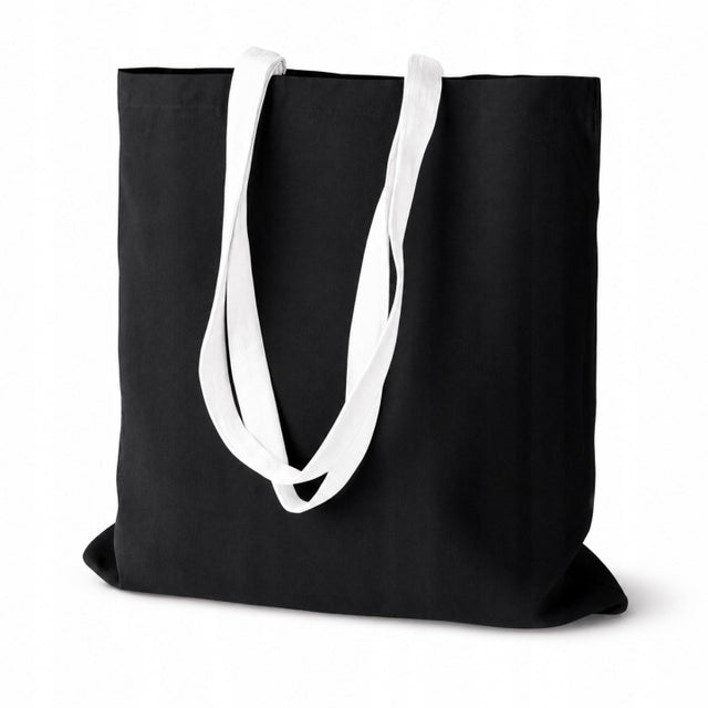 Torba Bawełniana 380x420mm Czarna Uchwyt: Biały 70 cm