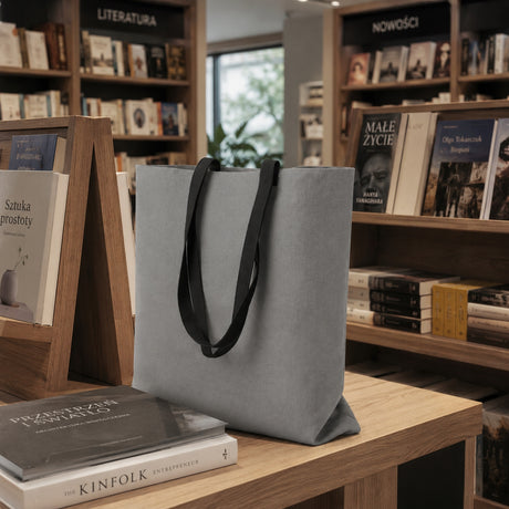 Torba Bawełniana 380x420mm Szara Uchwyt Czarny: 70cm