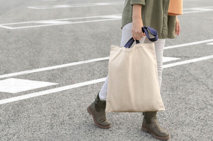 Torba bawełniana 380x420mm Uchwyt Granatowy: 70cm