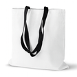 Torba bawełniana 380x420mm Biała garsonka Uchwyt czarny kaletniczy: 70cm
