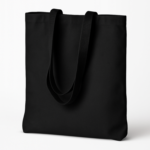 Torba bawełniana 380x420mm Czarna Uchwyt kaletniczy: 70cm