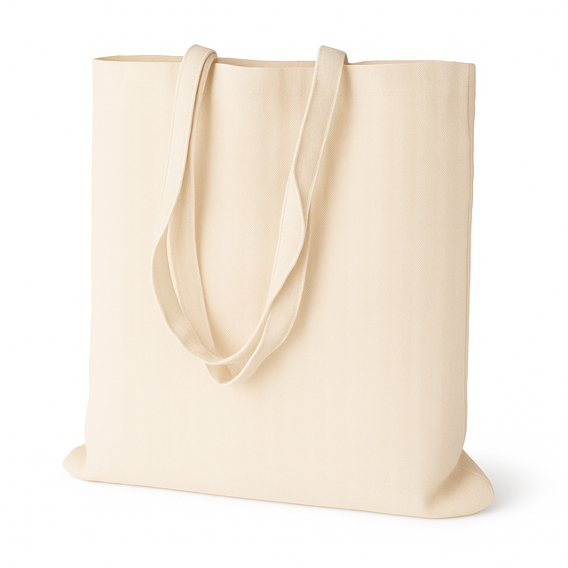 Torba bawełniana 380x420mm Ecru SKOŚNY SPLOT Uchwyt: 70cm