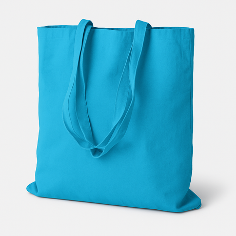 Torba bawełniana 380x420mm Jasnoniebieska Uchwyt: 70cm