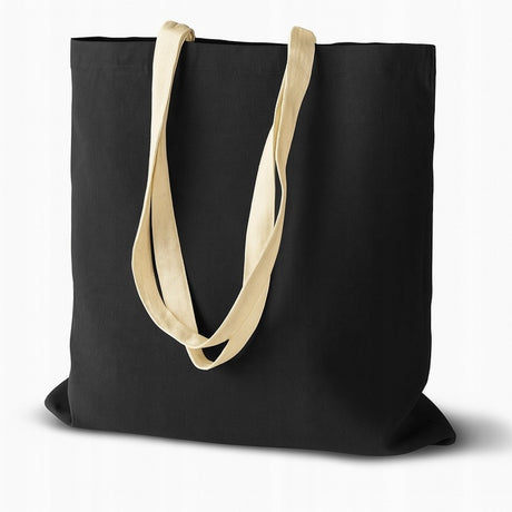 Torba bawełniana 380x420mm Czarna Uchwyt Ecru: 70cm