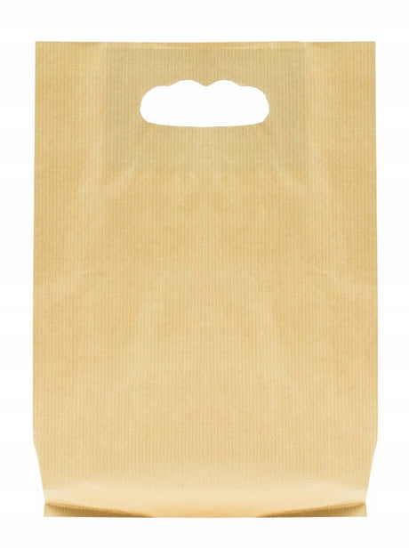 Torba Fałdowa z Wyciętym Uchwytem 220x80x325mm Brązowa 25szt.