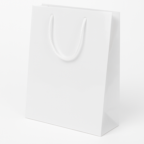 Torba laminowana z uchwytem sznurkowym 240x90x320mm Biała