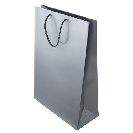 Torba laminowana z uchwytem sznurkowym 300x100x400mm Srebrna