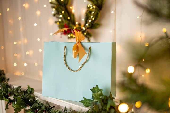 Torba laminowana z wstążką Błękitna 5szt.