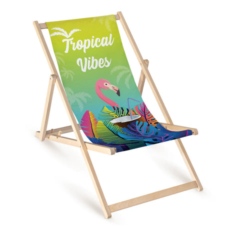Leżak drewniany z nadrukiem Lato TROPICAL VIBES