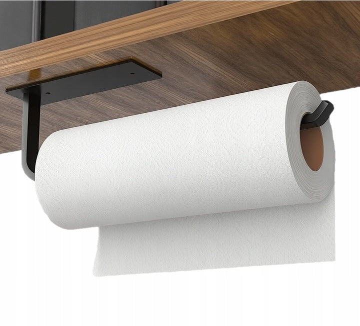Czarny uchwyt kuchenny na ręcznik papierowy
