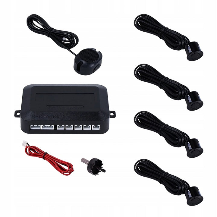 Uniwersalne czarne czujniki parkowania 4szt.