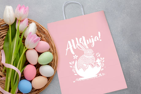 Torba papierowa 240x100x320mm Różowy Pastel ALLELUJA 50szt.