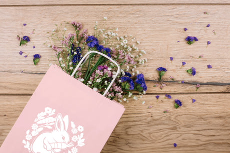 Torba papierowa 240x100x320mm Różowy Pastel ZAJĄCZEK 50szt.