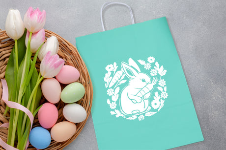 Torba papierowa 240x100x320mm Zielony Pastel ZAJĄCZEK LOGO 50szt.