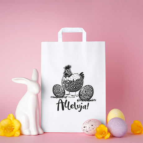 Torba papierowa 320x160x390mm BIAŁA ALLELUJA PISANKI 50szt.