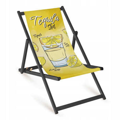 Leżak drewniany TEQUILA SHOT - Czarny Stelaż