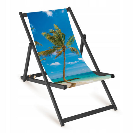 Leżak Drewniany Palma – Czarny Stelaż