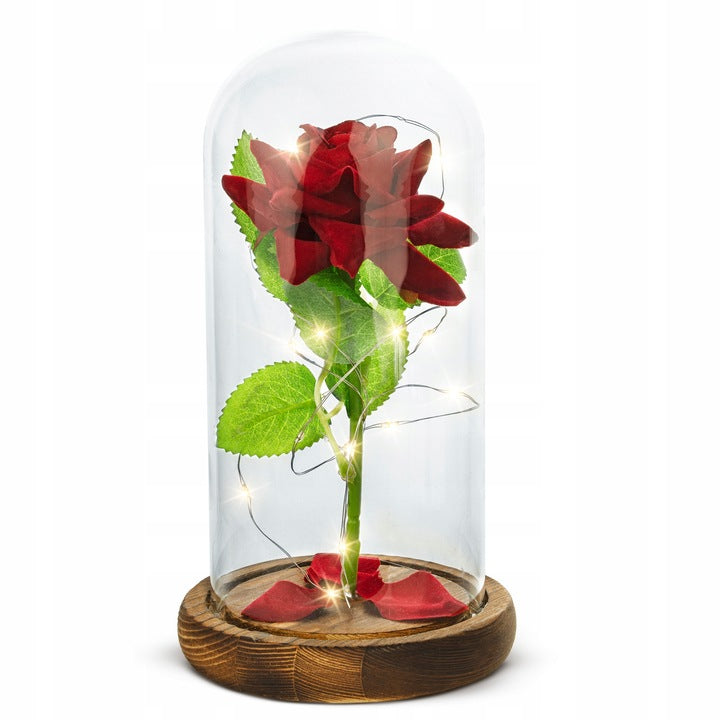 Wieczna Róża w Szkle Świecąca LED