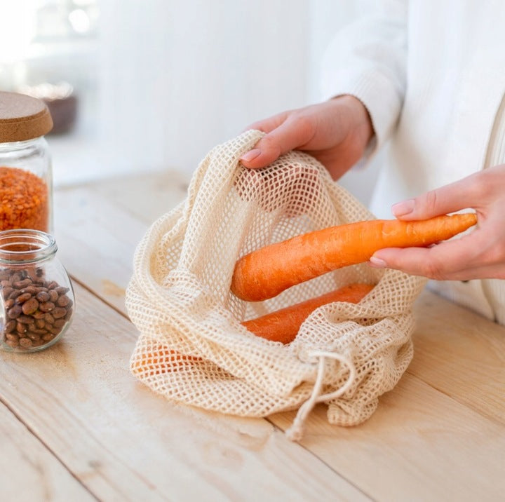 Worek z Siatki Bawełnianej 15x18cm Ecru