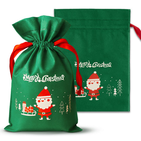 Worek wigofilowy 150x210mm Zielony Mikołaj 10szt.