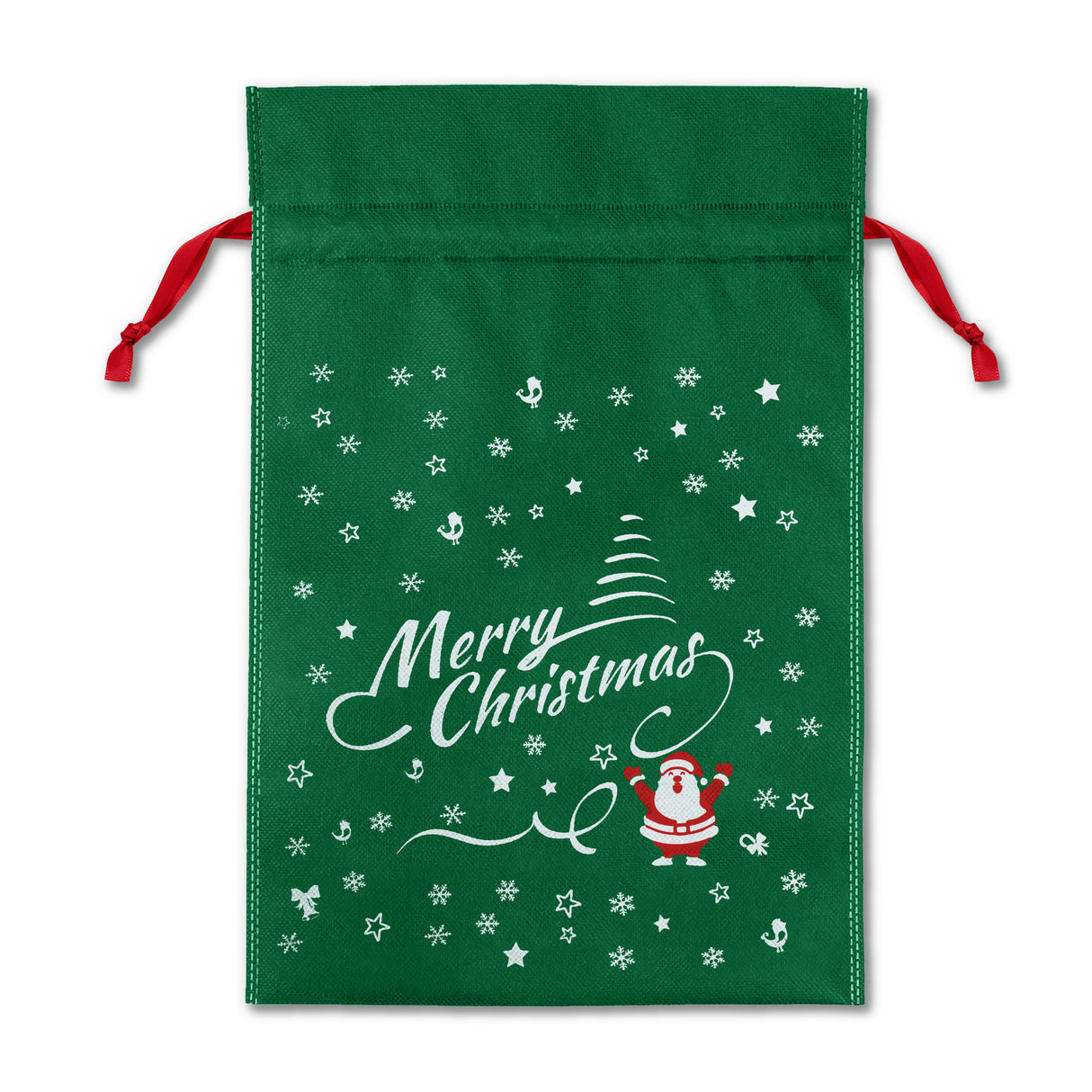 Worek wigofilowy 250x350mm Zielony Merry Christmas 10szt.