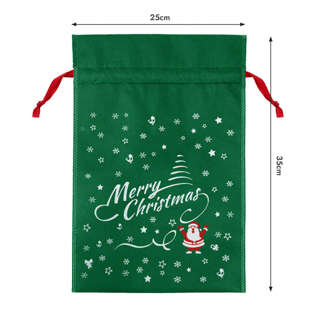Worek wigofilowy 250x350mm Zielony Merry Christmas 10szt.