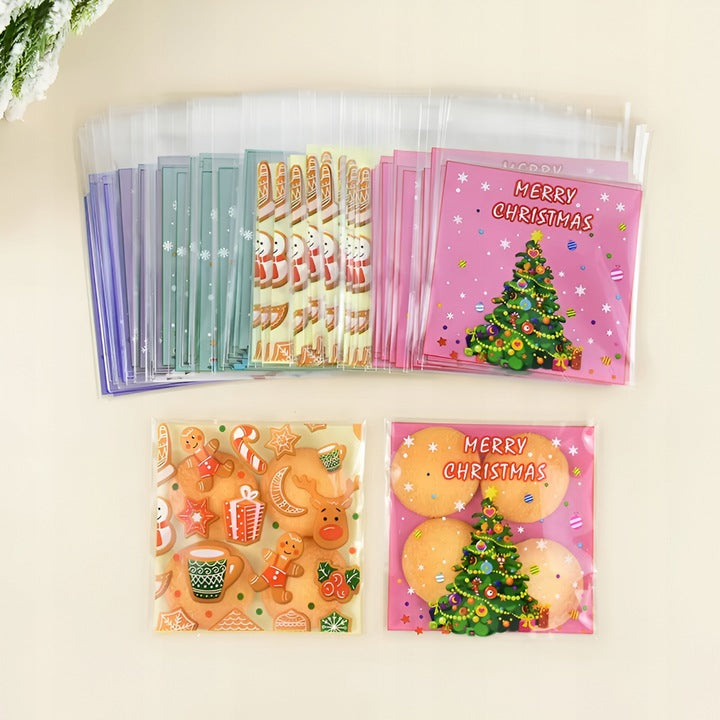 Woreczki celofanowe z zamknięciem Merry Christmas