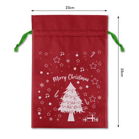 Worek wigofilowy 250x350mm Czerwony Merry Christmas 10szt.