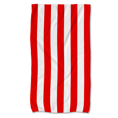 Szybkoschnący Ręcznik Plażowy 150x80 cm KOLOROWE PASKI Czerwony
