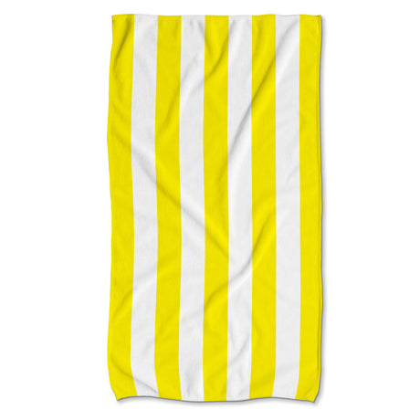 Szybkoschnący Ręcznik Plażowy 150x80 cm KOLOROWE PASKI Żółty