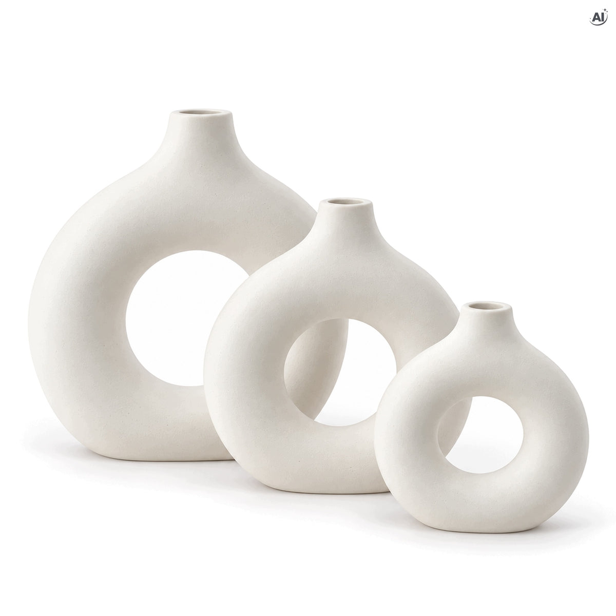 Wazony ceramiczne białe 3szt.