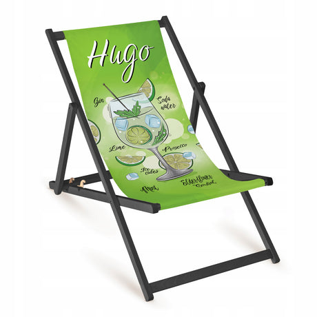 Leżak drewniany HUGO - Czarny Stelaż