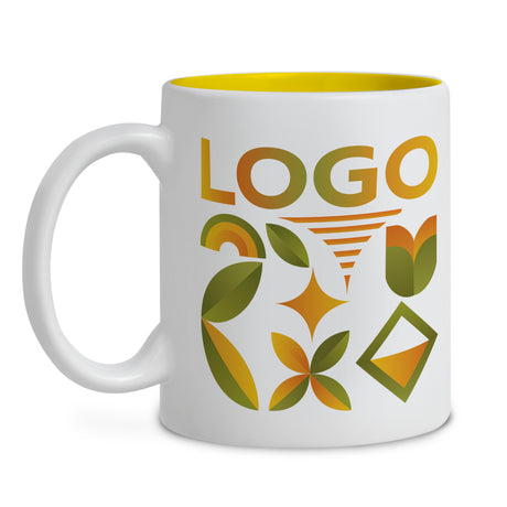 Kubek 330ml z własnym nadrukiem RÓŻNE KOLORY Żółty