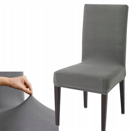 Pokrowiec na krzesło z gumką szary 6szt.