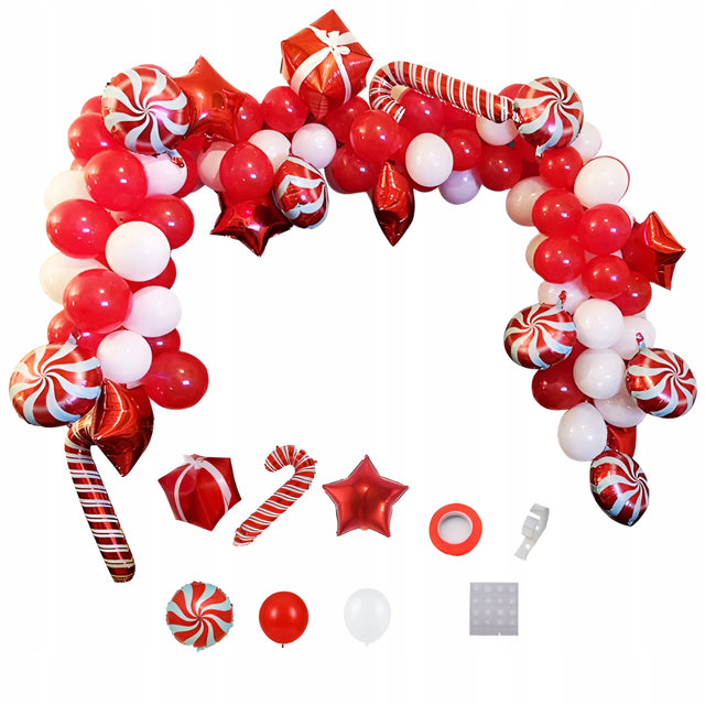 Zestaw balonów świątecznych Czerwono-białe