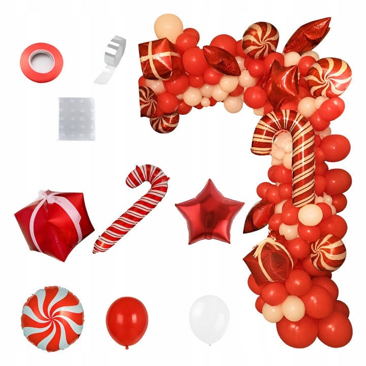 Zestaw balonów świątecznych Czerwono-białe
