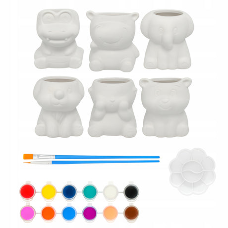 Zestaw do malowania doniczek ceramicznych 6 szt.