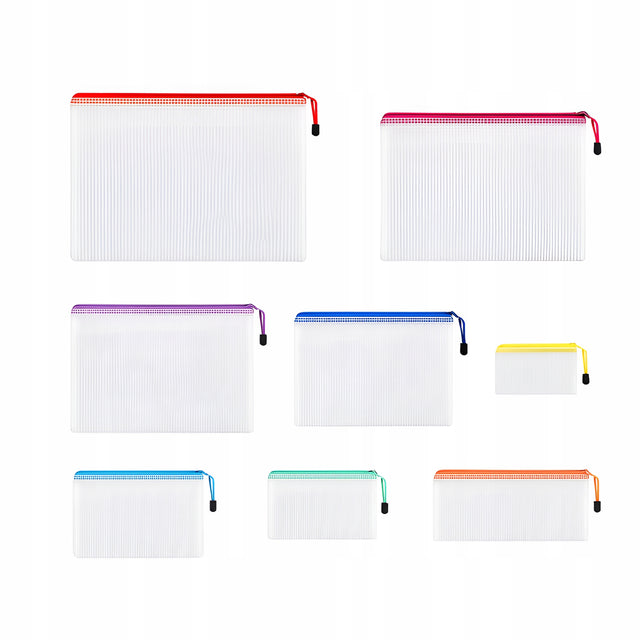 Zestaw siatkowych torebek z zamkiem błyskawicznym 8szt.