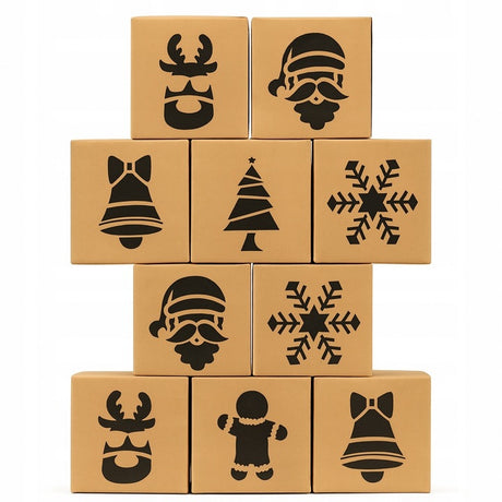 Zestaw świątecznych pudełek brązowych 10 szt