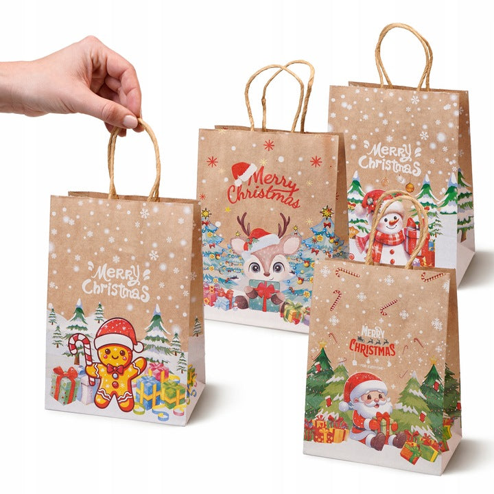 Zestaw świątecznych toreb papierowych 12 szt. Happy Holiday