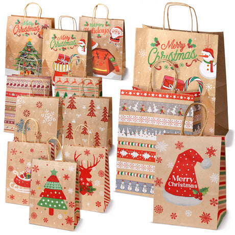 Zestaw świątecznych toreb papierowych 13 szt. Merry Christmas