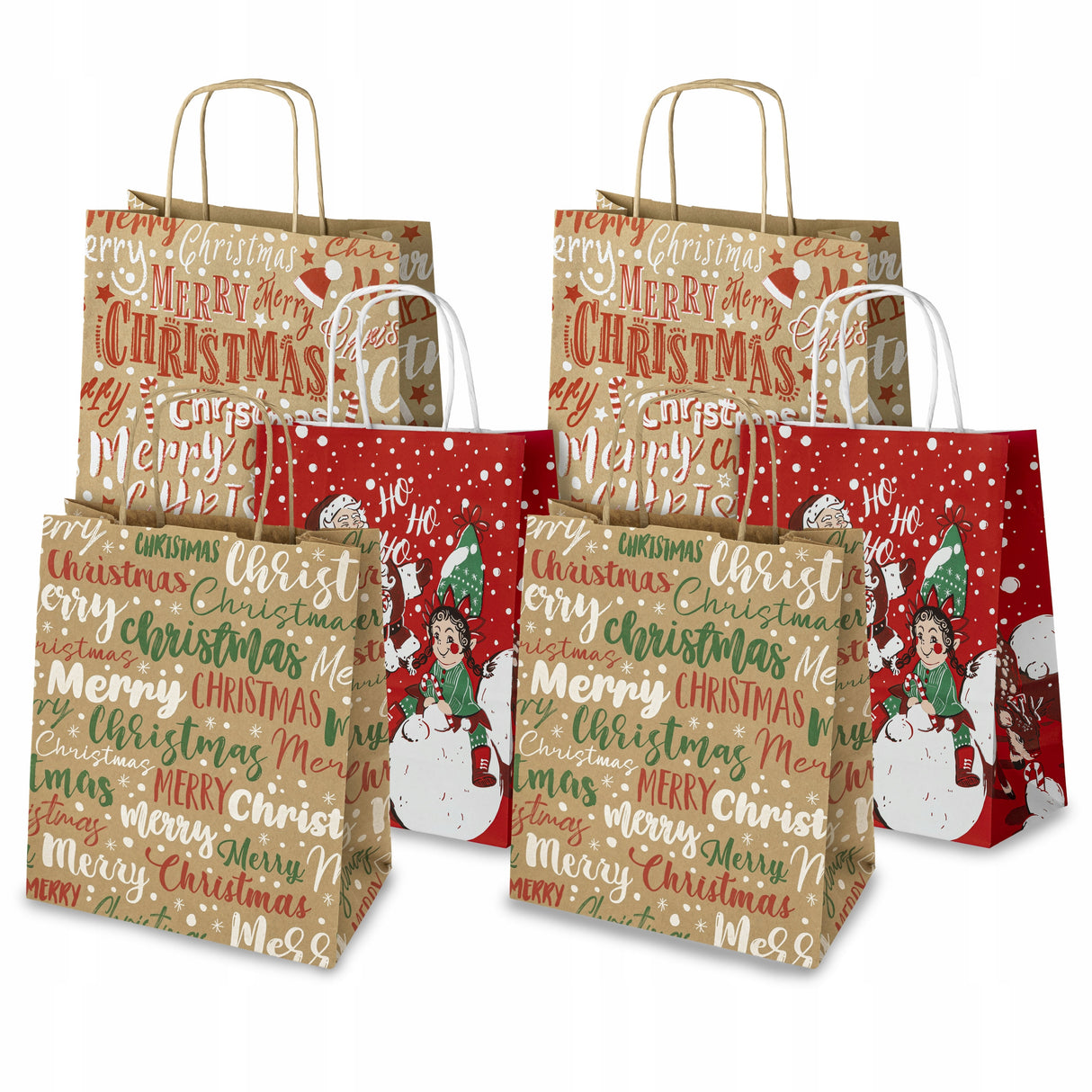 Zestaw świątecznych toreb papierowych 6szt.
