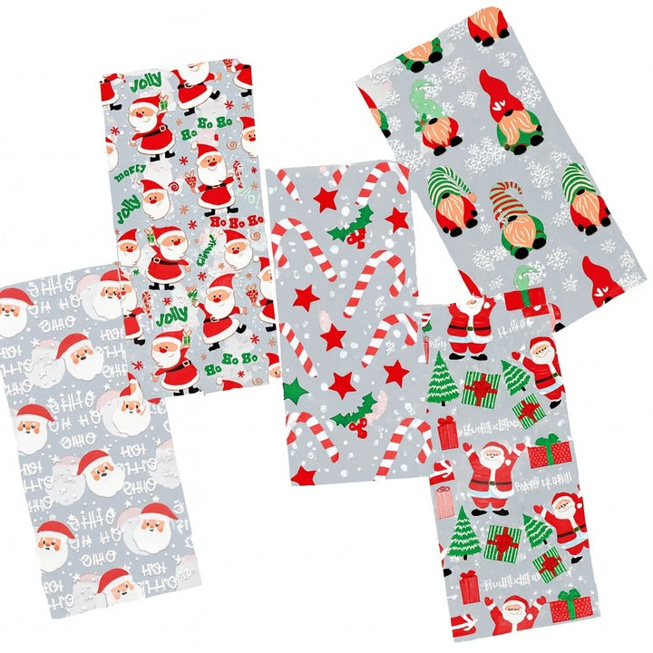 Zestaw woreczków celofanowych 125x270mm Mikołaj