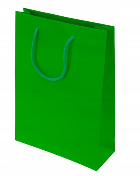 Torba laminowana z uchwytem sznurkowym 240x80x320mm Jasno-zielona