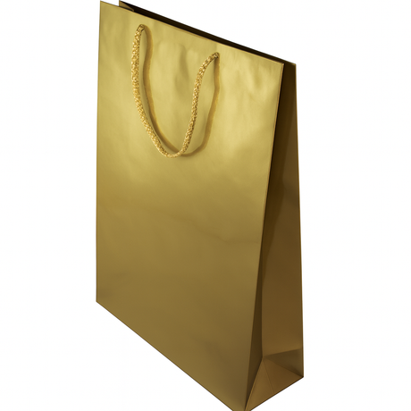 Torba laminowana z uchwytem sznurkowym 300x100x400mm Złota