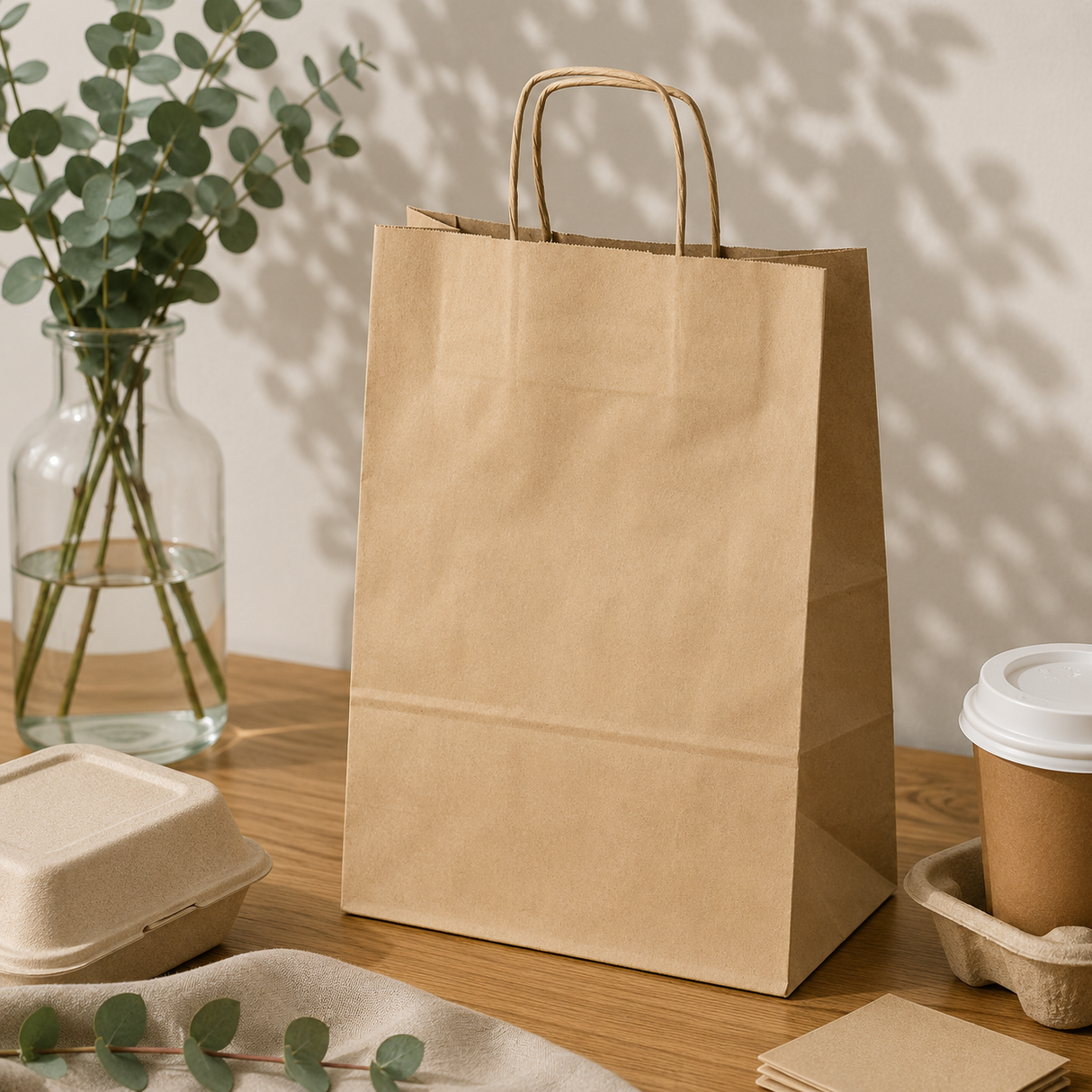 Torba Papierowa z Uchwytem Skręcanym 300x170x425mm Brązowa
