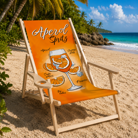 Leżak drewniany z podłokietnikiem APEROL SPRITZ