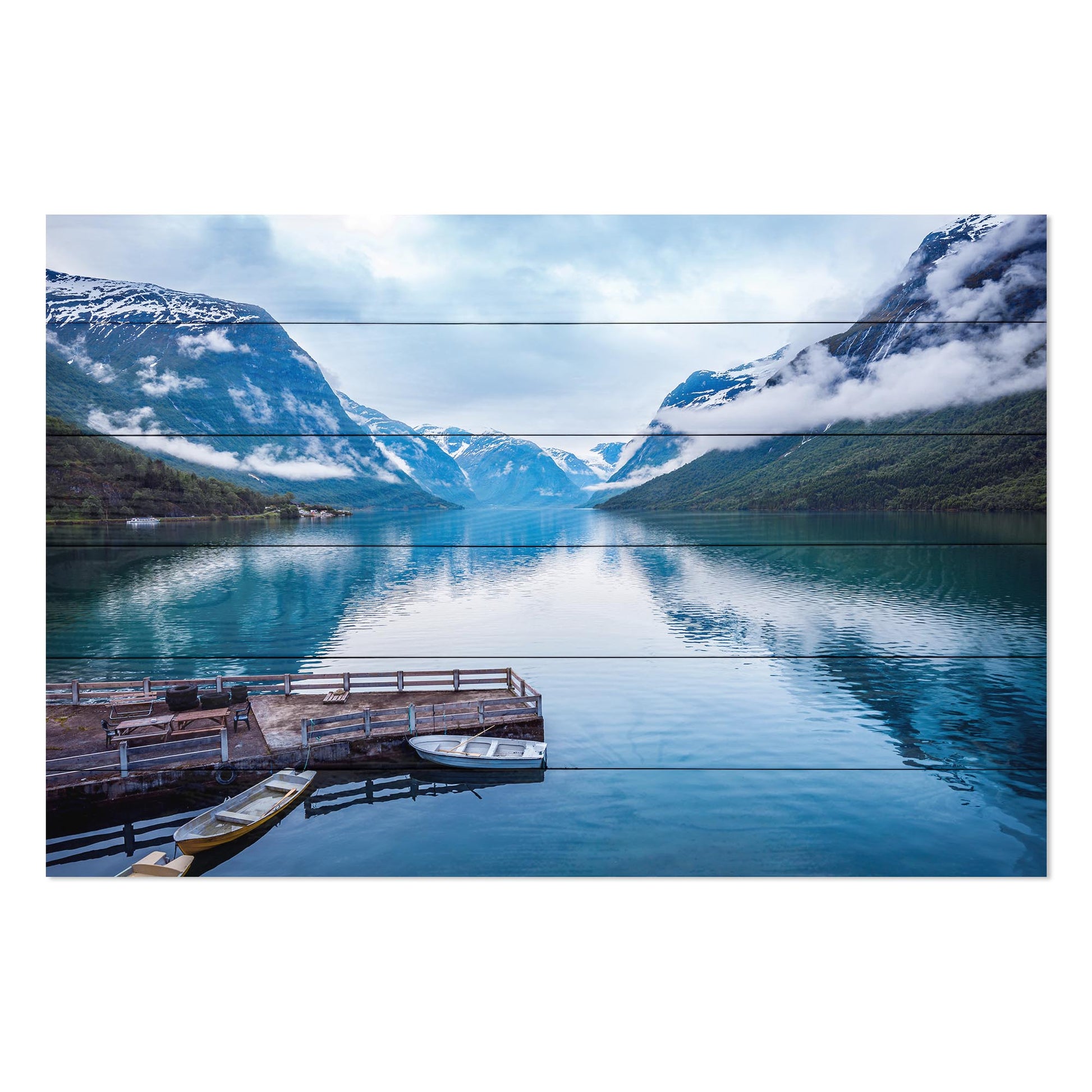 Obraz na drewnie Górskie jezioro Beautiful Norwegian Lake